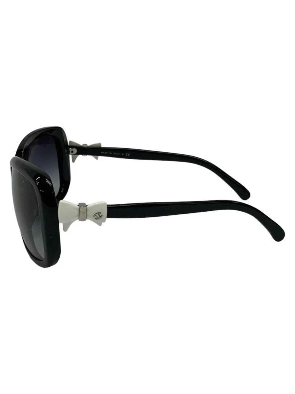 Chanel Sunglasses Black White Ribbon CC Logo Eyewear